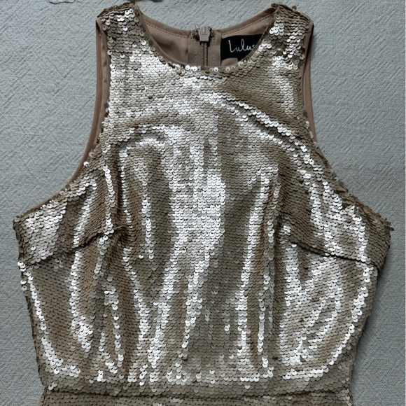 Lulus Notorious Matte Rose Gold Sequin Mermaid Maxi Dress XS Prom - Picture 4 of 9